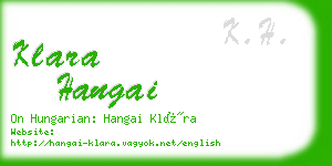 klara hangai business card
